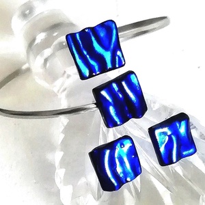 NEMESACÉL!  Hullámzó királykék karkötő és fülbevaló ajándék karácsonyra. ra. - Meska.hu