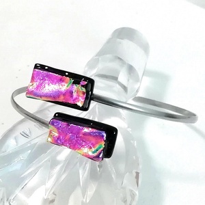  NEMESACÉL!  Pink hullámok, dichroic ékszerszett. - ékszer - nyaklánc - medálos nyaklánc - Meska.hu