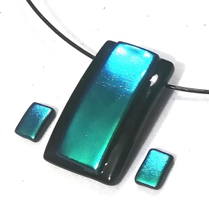 NEMESACÉL! Kékes-zöld ragyogás dichroic ékszerszett. - Meska.hu