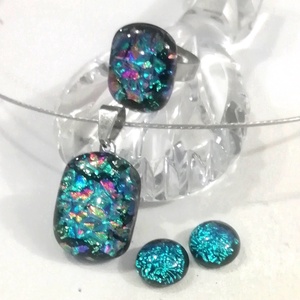  Szivárványos  ékszerszett. névnapra, születésnapra. karácsonyra., Ékszer, Ékszerszett, Ékszerkészítés, Üvegművészet, MESKA