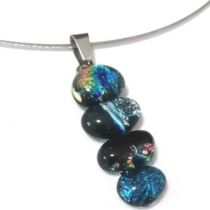  NEMESACÉL!  Színes dichroic kavicsok nyaklánc. - ékszer - nyaklánc - medálos nyaklánc - Meska.hu