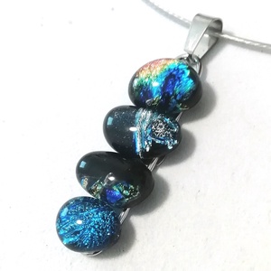  NEMESACÉL!  Színes dichroic kavicsok nyaklánc. - Meska.hu