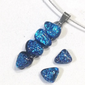 AKCIÓ! NEMESACÉL!  Kék-türkiz kavicsok dichroic ékszerszett. - Meska.hu