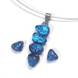 AKCIÓ! NEMESACÉL!  Kék-türkiz kavicsok dichroic ékszerszett. - ékszer - ékszerszett - Meska.hu