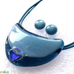 Akció! Delfin hajlított ékszerszett ajándék névnapra, születésnapra., Ékszer, Ékszerszett, Ékszerkészítés, Üvegművészet, MESKA