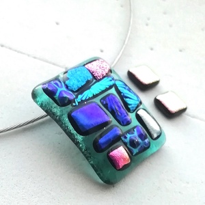 NEMESACÉL! Dichroic mozaik ékszerszett , ajándék pedagógus napra, születésnapra, névnapra.  - Meska.hu