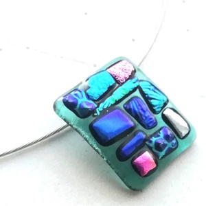 NEMESACÉL! Dichroic mozaik ékszerszett , ajándék pedagógus napra, születésnapra, névnapra.  - ékszer - nyaklánc - medálos nyaklánc - Meska.hu