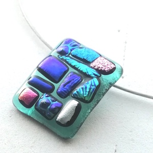 NEMESACÉL! Dichroic mozaik ékszerszett , ajándék pedagógus napra, születésnapra, névnapra.  - ékszer - nyaklánc - medálos nyaklánc - Meska.hu