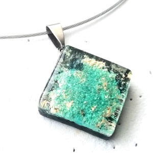 NEMESACÉL!  Türkiz - arany fúzió ékszerszett. - ékszer - nyaklánc - medálos nyaklánc - Meska.hu