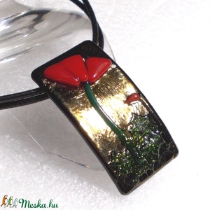 AKCIÓ! Pipacs metálfényben nyaklánc. - ékszer - nyaklánc - medálos nyaklánc - Meska.hu