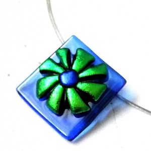 Zöld szellőrózsa kékben, ajándék névnapra, születésnapra., Ékszer, Ékszerszett, Ékszerkészítés, Üvegművészet, MESKA