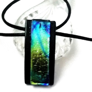 AKCIÓ! Türkiz - kék - arany dichroic ékszerszett. - Meska.hu