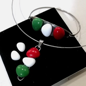 NEMESACÉL!  Nemzeti színű ékszerszett. . - ékszer - ékszerszett - Meska.hu