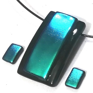 AKCIÓ! Kékes-zöld ragyogás dichroic ékszerszett. - Meska.hu