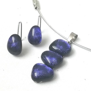  NEMESACÉL! Lila dichroic ékszerszett. - ékszer - ékszerszett - Meska.hu