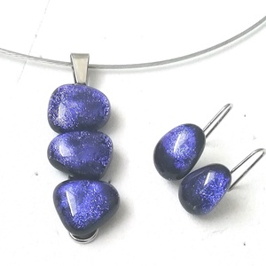  NEMESACÉL! Lila dichroic ékszerszett. - ékszer - ékszerszett - Meska.hu