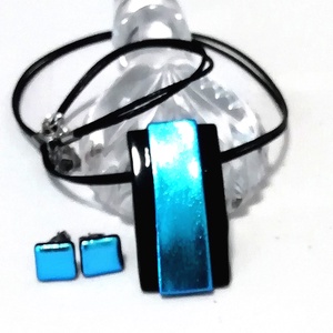 AKCIÓ! Türkizkék dichroic ékszerszett. - ékszer - ékszerszett - Meska.hu