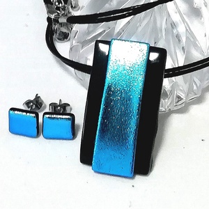 AKCIÓ! Türkizkék dichroic ékszerszett. - Meska.hu