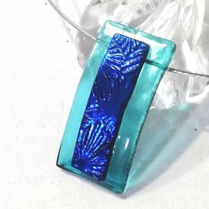 AKCIÓ! Türkiz-kék csillagok, dichroic nyaklánc., Ékszer, Nyaklánc, Medálos nyaklánc, Ékszerkészítés, Üvegművészet, MESKA