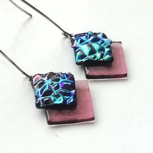 ORVOSI FÉM !  Színes kockák trendi  fülbevaló  , ajándék  névnapra, születésnapra. - Meska.hu