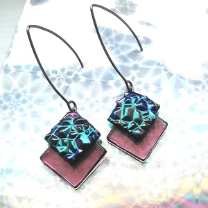 ORVOSI FÉM !  Színes kockák trendi  fülbevaló  , ajándék  névnapra, születésnapra. - ékszer - fülbevaló - lógó fülbevaló - Meska.hu