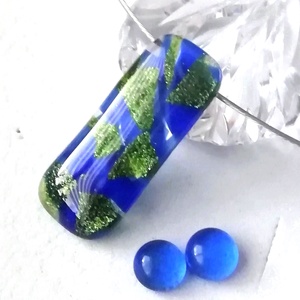 Kék-zöld ragyogás nyaklánc és fülbevaló.  - ékszer - ékszerszett - Meska.hu