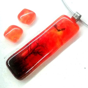 NEMESACÉL!  Afrikai tájkép ékszerszett., Ékszer, Ékszerszett, Ékszerkészítés, Üvegművészet, MESKA