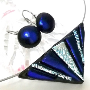 NEMESACÉL! Exkluzív ezüstös királykék ékszerszett., Ékszer, Ékszerszett, Ékszerkészítés, Üvegművészet, MESKA