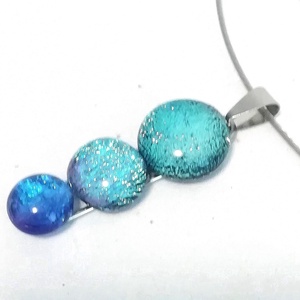 AKCIÓ! NEMESACÉL!  Kékek dichroic ékszerszett. - ékszer - ékszerszett - Meska.hu