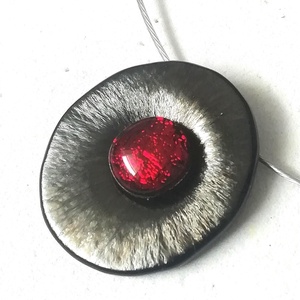  Gyöngykagyló dichroic nyaklánc, ajándék névnapra, születésnapra., Ékszer, Nyaklánc, Medálos nyaklánc, Ékszerkészítés, Üvegművészet, MESKA