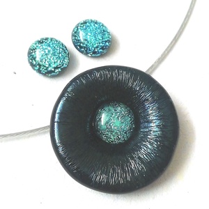 OVÁLIS! Gyöngykagyló dichroic ékszerszett , ajándék névnapra, születésnapra., Ékszer, Ékszerszett, Ékszerkészítés, Üvegművészet, MESKA