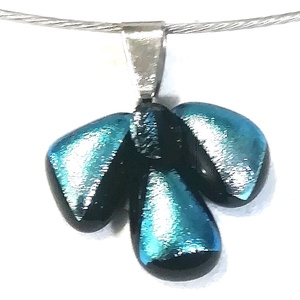  NEMESACÉL!   Ezüstkék cseppecske dichroic nyaklánc. - Meska.hu