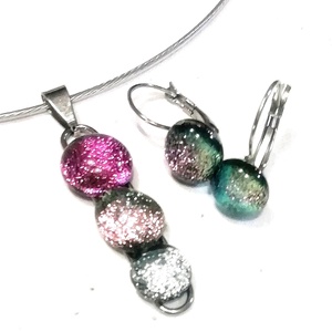  NEMESACÉL!  Színes dichroic kavicsok, szabálytalan ékszerszett. - Meska.hu