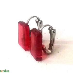 NEMESACÉL! Málna ragyogás trendi klipszes fülbevaló  ajándék nőknek, lányoknak, névnapra, születésnapra. - ékszer - fülbevaló - klipsz - Meska.hu