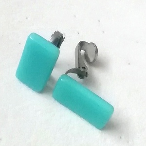 NEMESACÉL KLIPSZ.  Türkiz trendi klipszes fülbevaló. - ékszer - fülbevaló - klipsz - Meska.hu