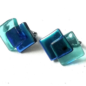 NEMESACÉL KLIPSZ.  Türkiz fények trendi klipszes fülbevaló. - ékszer - fülbevaló - klipsz - Meska.hu