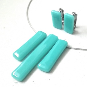 NEMESACÉL!  KLIPSZES türkiz trendi ékszerszett.  - ékszer - ékszerszett - Meska.hu