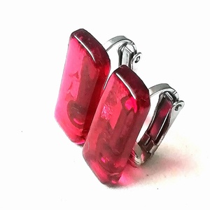 NEMESACÉL KLIPSZ!   Málna ragyogás trendi klipszes fülbevaló.   - Meska.hu