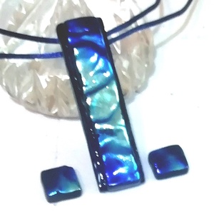  NEMESACÉL!  Ezüstkék hullámok, dichroic ékszerszett. - Meska.hu