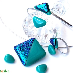 NEMESACÉL!  Kék-türkiz ékszerszett. - ékszer - ékszerszett - Meska.hu