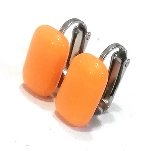 NEMESACÉL KLIPSZ.  Napsárga trendi klipszes fülbevaló., Ékszer, Fülbevaló, Klipsz, Ékszerkészítés, Üvegművészet, MESKA