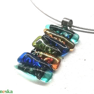 NEMESACÉL!  Dichroic fények trendi klipszes ékszerszett. - ékszer - ékszerszett - Meska.hu