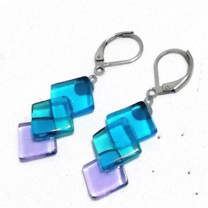 ORVOSI FÉM !  Kristály kockák trendi  fülbevaló  , ajándék  névnapra, születésnapra. - Meska.hu