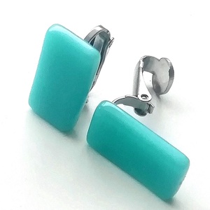 NEMESACÉL KLIPSZ.  Türkiz trendi klipszes fülbevaló., Ékszer, Fülbevaló, Klipsz, Ékszerkészítés, Üvegművészet, MESKA