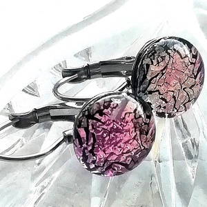 NEMESACÉL! Magnólia  dichroic kapcsos fülbevaló, ajándék nőknek névnapra, születésnapra.  - Meska.hu