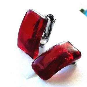 NEMESACÉL! Fekete cseresznye trendi klipszes fülbevaló  ajándék nőknek, lányoknak, névnapra, születésnapra., Ékszer, Fülbevaló, Klipsz, Ékszerkészítés, Üvegművészet, MESKA