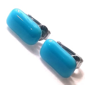 NEMESACÉL KLIPSZ. Kék trendi klipszes fülbevaló. - Meska.hu