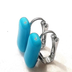 NEMESACÉL KLIPSZ. Kék trendi klipszes fülbevaló. - ékszer - fülbevaló - klipsz - Meska.hu