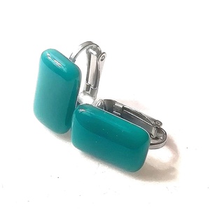 NEMESACÉL KLIPSZ.  Sötét türkiz zöld trendi klipszes fülbevaló. - ékszer - fülbevaló - klipsz - Meska.hu