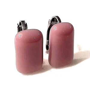 NEMESACÉL KLIPSZ.  Füstös lila trendi klipszes fülbevaló. - ékszer - fülbevaló - klipsz - Meska.hu